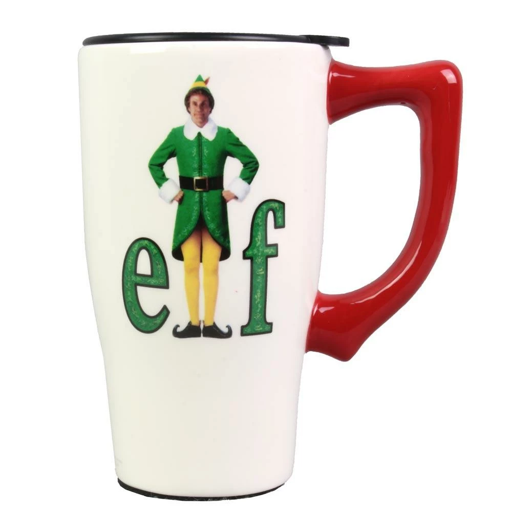 Best Pirce ๐งจ Spoontiques Buddy The Elf Ceramic Travel Mug W/Lid From Elf The Movie Housewares/Home Decor ๐ 3 Spoontiques Buddy The Elf Ceramic Travel Mug W/Lid From Elf The Movie Housewares/Home Decor